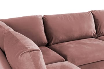 Trend 4-sits Vänstervänd L-formad Schäslongsoffa i Sammet - Rosa - Möbler - Vardagsrum - Soffor - Divansoffa & schäslong