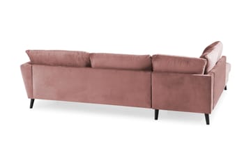Trend 4-sits Vänstervänd L-formad Schäslongsoffa i Sammet - Rosa - Möbler - Vardagsrum - Soffor - Divansoffa & schäslong