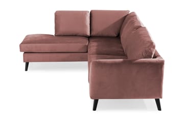 Trend 4-sits Vänstervänd L-formad Schäslongsoffa i Sammet - Rosa - Möbler - Vardagsrum - Soffor - Divansoffa & schäslong