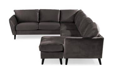 Trend 5-sits Högervänd L-formad Hörnsoffa med Divan i Sammet - Mörkgrå - Möbler - Vardagsrum - Soffor - Hörnsoffor