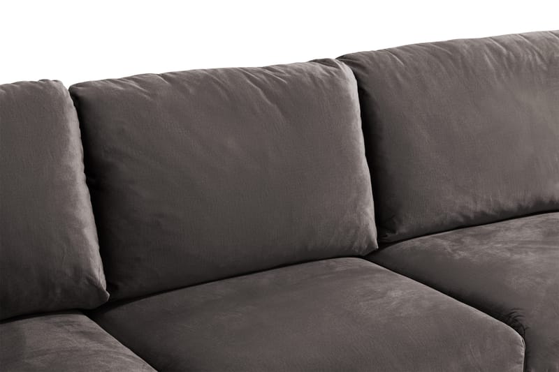 Trend 5-sits Högervänd L-formad Hörnsoffa med Divan i Sammet - Mörkgrå - Möbler - Vardagsrum - Soffor - Sammetssoffor