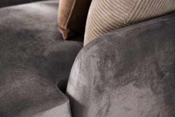 Trend 5-sits Högervänd L-formad Hörnsoffa med Divan i Sammet - Mörkgrå - Möbler - Vardagsrum - Soffor - Hörnsoffor