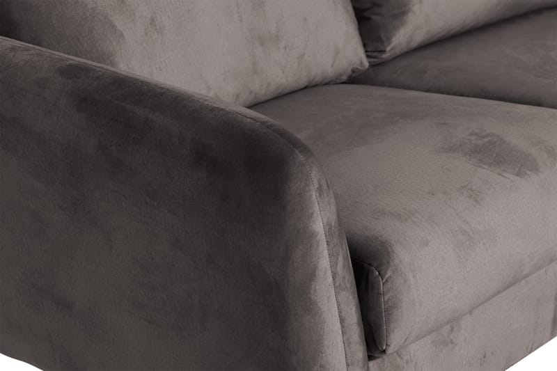 Trend 5-sits Högervänd L-formad Hörnsoffa med Divan i Sammet - Mörkgrå - Möbler - Vardagsrum - Soffor - Sammetssoffor