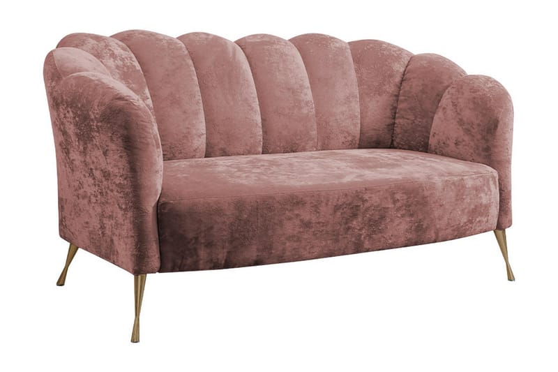 VELAL 2-sits Soffa Sammet/Rosa/Guld - 2-sits soffor - Sammetssoffor