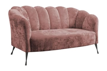 VELAL 2-sits Soffa Sammet/Rosa/Svart Krom