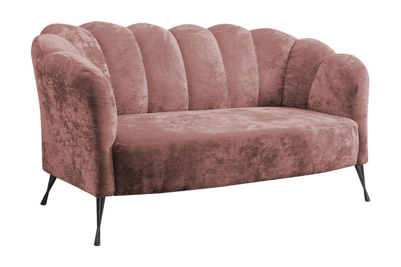 VELAL 2-sits Soffa Sammet/Rosa/Svart Krom - 2-sits soffor - Sammetssoffor