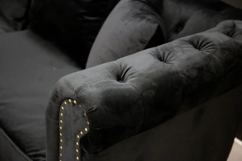 Velvet Sammetssoffa 3-sits - Svart - Möbler - Vardagsrum - Soffor - Sammetssoffor