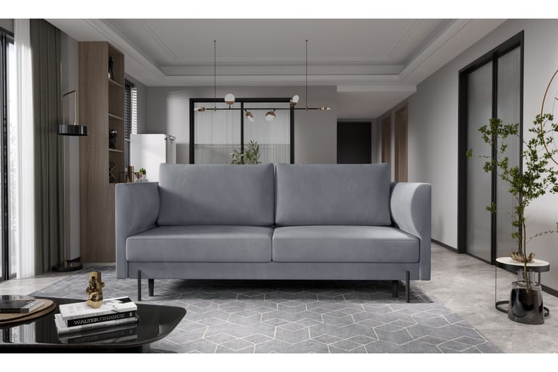 Zerlo 3-sits Soffa - Grå - Möbler - Vardagsrum - Soffor - Sammetssoffor