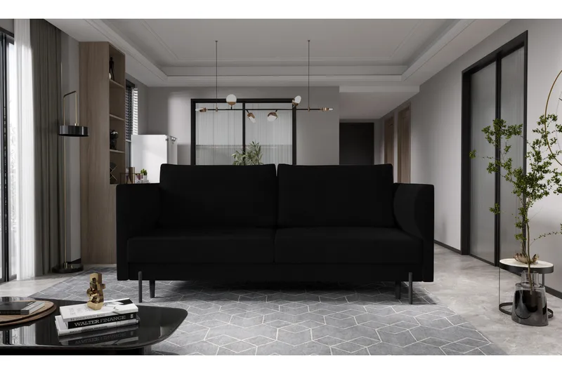Zerlo 3-sits Soffa - Svart - Möbler - Vardagsrum - Soffor - Sammetssoffor