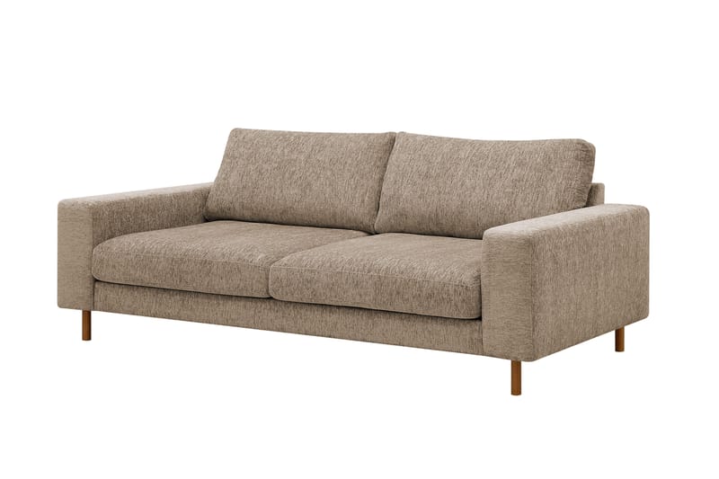 Scandi Djup 3-sits Soffa i Chenille - Mörkbeige - Möbler - Vardagsrum - Soffor - Sammetssoffor