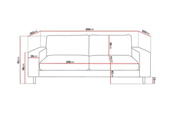 Scandi Djup 3-sits Soffa i Manchester - Beige - Möbler - Vardagsrum - Soffor - 3-sits soffor