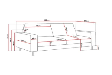 Scandi Djup 3-sits Soffa i Manchester - Beige - Möbler - Vardagsrum - Soffor - 3-sits soffor