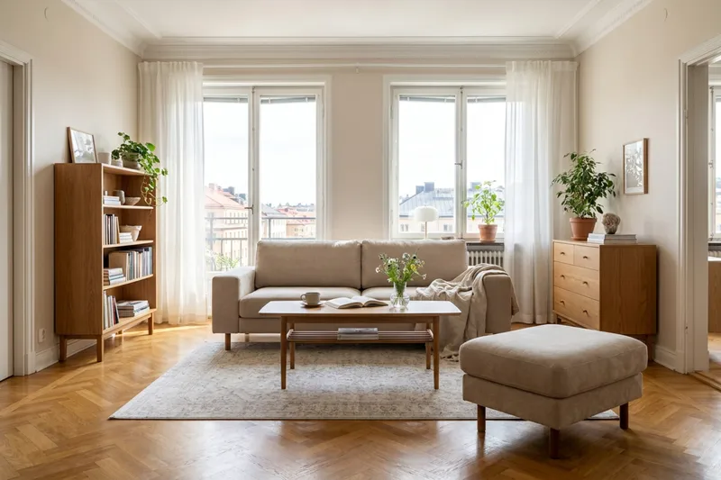 Scandi Djup 3-sits Soffa i Tyg - Möbler - Vardagsrum - Soffor - 3-sits soffor
