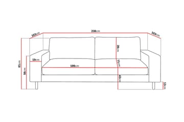 Scandi Djup 4-sits Soffa i Manchester - Brun - Möbler - Vardagsrum - Soffor - 4-sits soffor