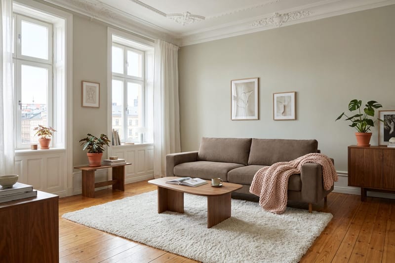 Scandi Djup 4-sits Soffa i Manchester - Brun - Möbler - Vardagsrum - Soffor - 4-sits soffor