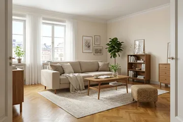 Scandi Djup 4-sits Soffa i Tyg - Beige - Möbler - Vardagsrum - Soffor - 4-sits soffor