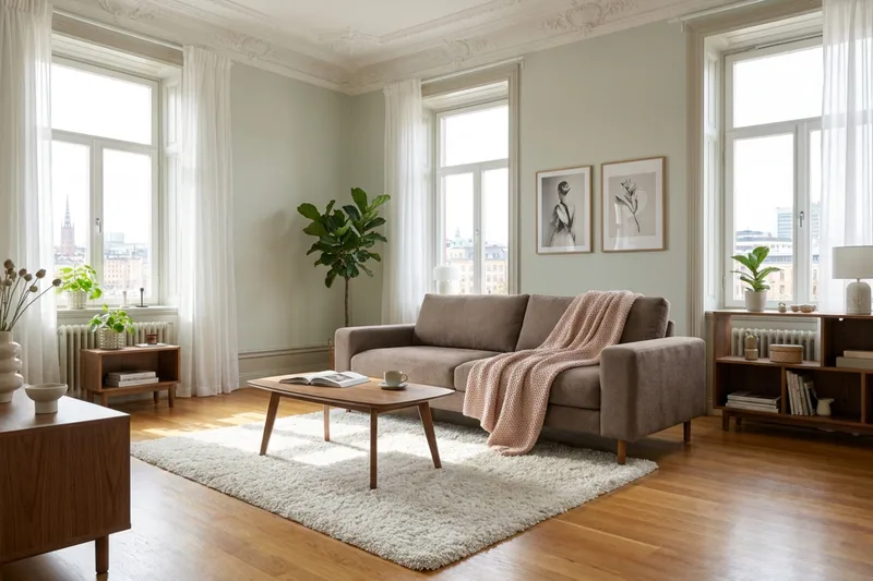 Scandi Djup 4-sits Soffa i Tyg - Mörkbrun - Möbler - Vardagsrum - Soffor - 4-sits soffor