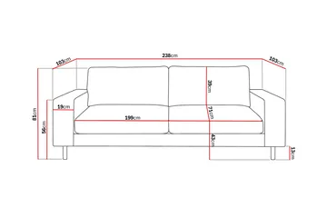 Scandi Djup 4-sits Soffa i Tyg - Mörkbrun - Möbler - Vardagsrum - Soffor - 4-sits soffor