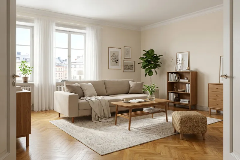 Scandi Djup 4-sits Soffa i Tyg - Möbler - Vardagsrum - Soffor - 4-sits soffor