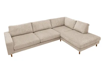 Scandi Djup 4-sits Soffa med Schäslong Höger i Chenille - Beige - Möbler - Vardagsrum - Soffor - Divansoffa & schäslong