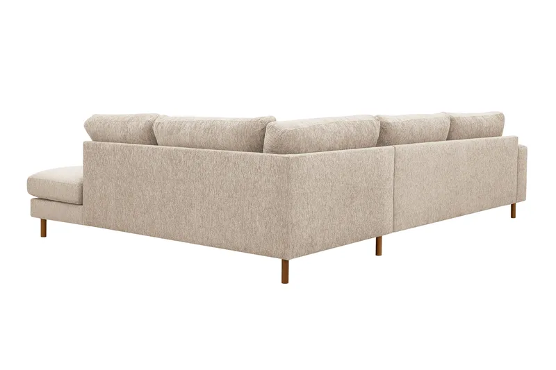 Scandi Djup 4-sits Soffa med Schäslong Höger i Chenille - Beige - Möbler - Vardagsrum - Soffor - Divansoffa & schäslong