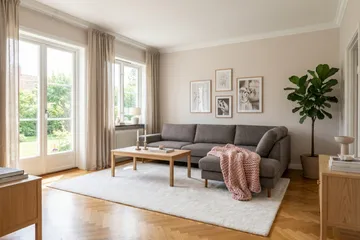 Scandi Djup 4-sits Soffa med Schäslong Höger i Chenille - Grå - Möbler - Vardagsrum - Soffor - Divansoffa & schäslong