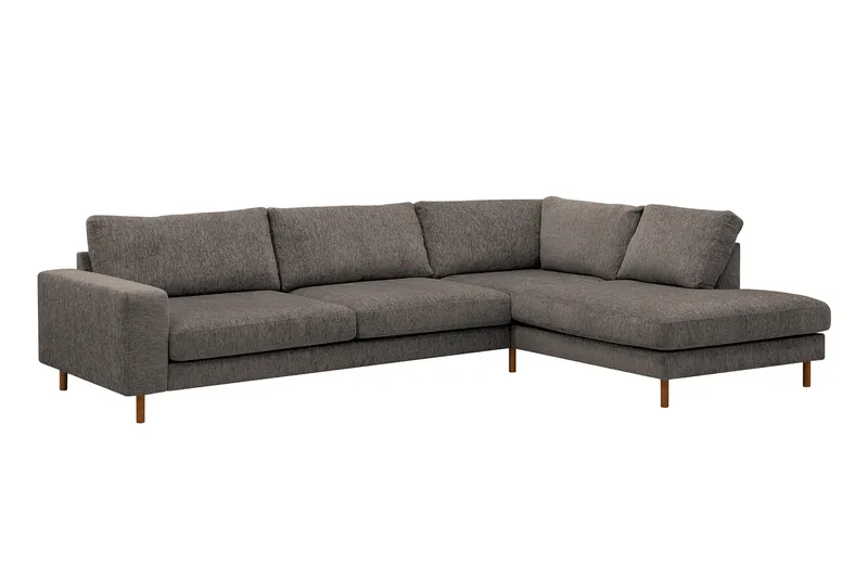 Scandi Djup 4-sits Soffa med Schäslong Höger i Chenille - Grå - Möbler - Vardagsrum - Soffor - Divansoffa & schäslong