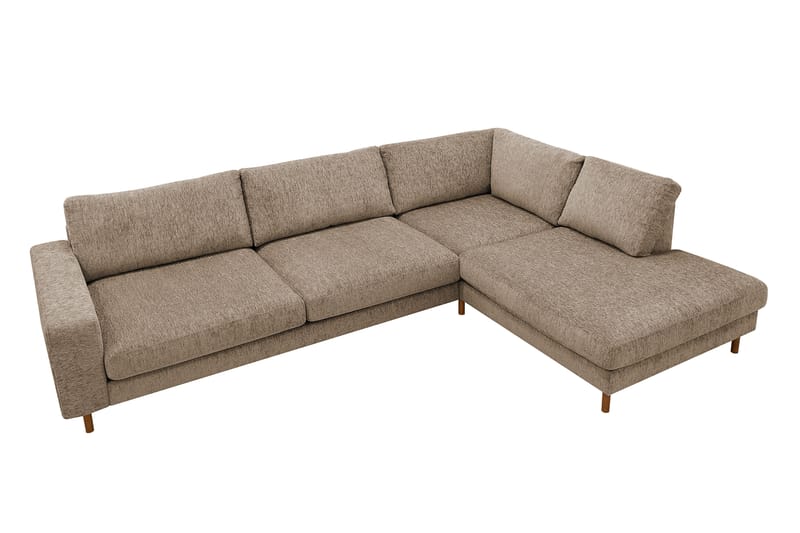 Scandi Djup 4-sits Soffa med Schäslong Höger i Chenille - Mörkbeige - Möbler - Vardagsrum - Soffor - Divansoffa & schäslong