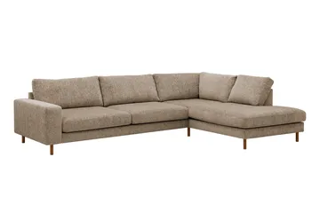 Scandi Djup 4-sits Soffa med Schäslong Höger i Chenille - Mörkbeige - Möbler - Vardagsrum - Soffor - Divansoffa & schäslong