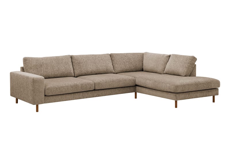 Scandi Djup 4-sits Soffa med Schäslong Höger i Chenille - Mörkbeige - Möbler - Vardagsrum - Soffor - Divansoffa & schäslong