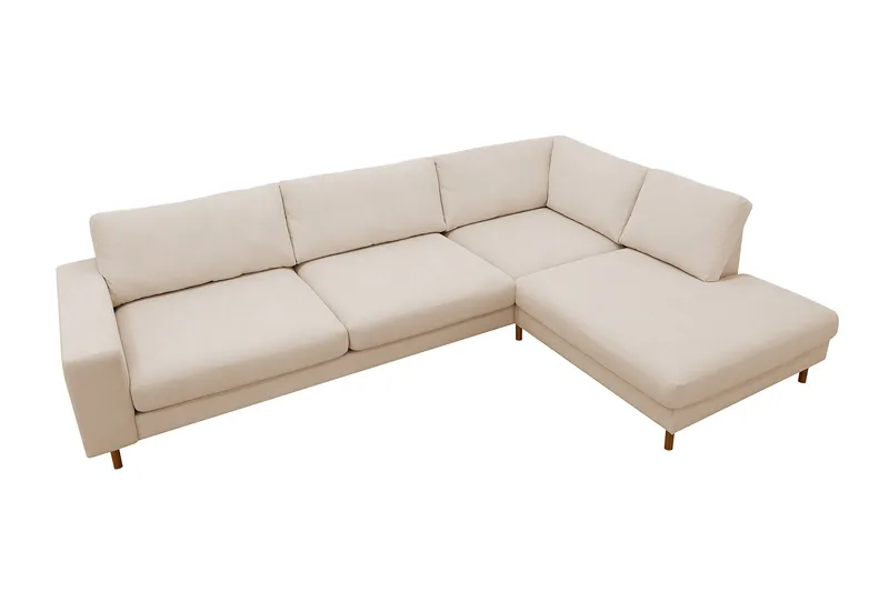 Scandi Djup 4-sits Soffa med Schäslong Höger i Manchester - Beige - Möbler - Vardagsrum - Soffor - Divansoffa & schäslong
