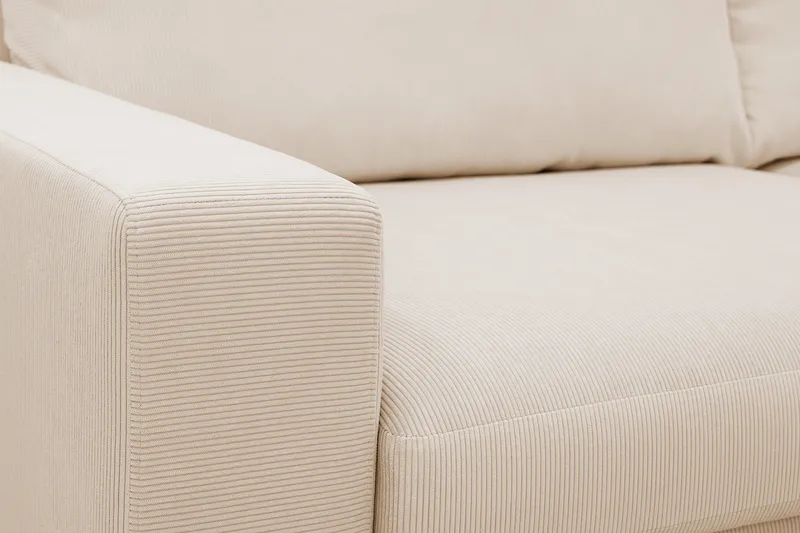 Scandi Djup 4-sits Soffa med Schäslong Höger i Manchester - Beige - Möbler - Vardagsrum - Soffor - Divansoffa & schäslong
