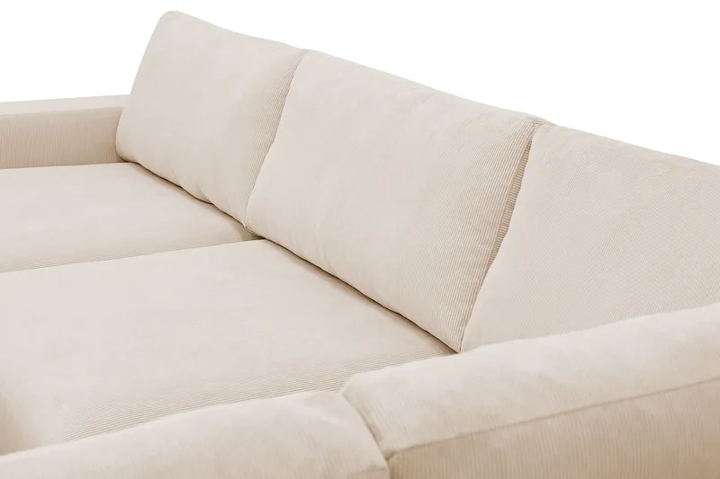 Scandi Djup 4-sits Soffa med Schäslong Höger i Manchester - Beige - Möbler - Vardagsrum - Soffor - Divansoffa & schäslong