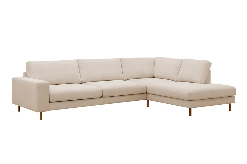 Scandi Djup 4-sits Soffa med Schäslong Höger i Manchester - Beige - Möbler - Vardagsrum - Soffor - Divansoffa & schäslong