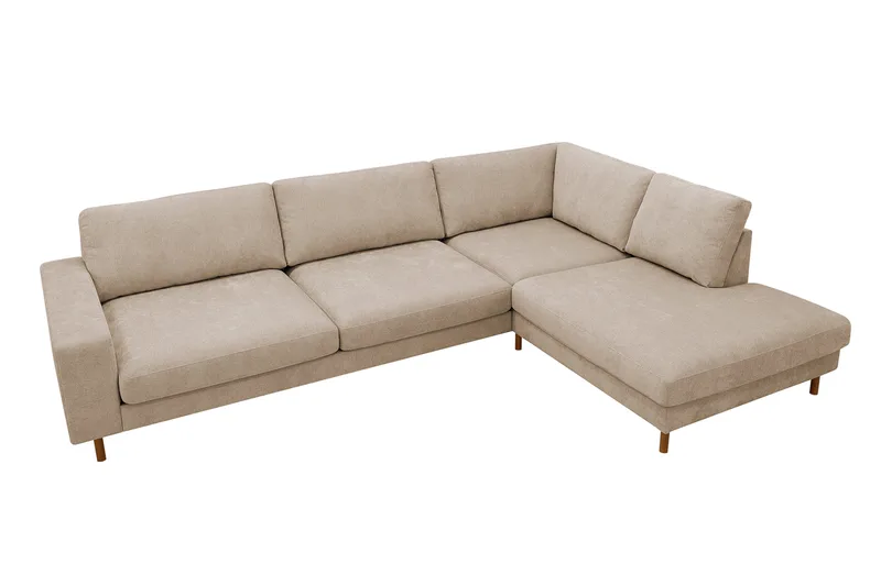 Scandi Djup 4-sits Soffa med Schäslong Höger i Tyg - Beige - Möbler - Vardagsrum - Soffor - Divansoffa & schäslong