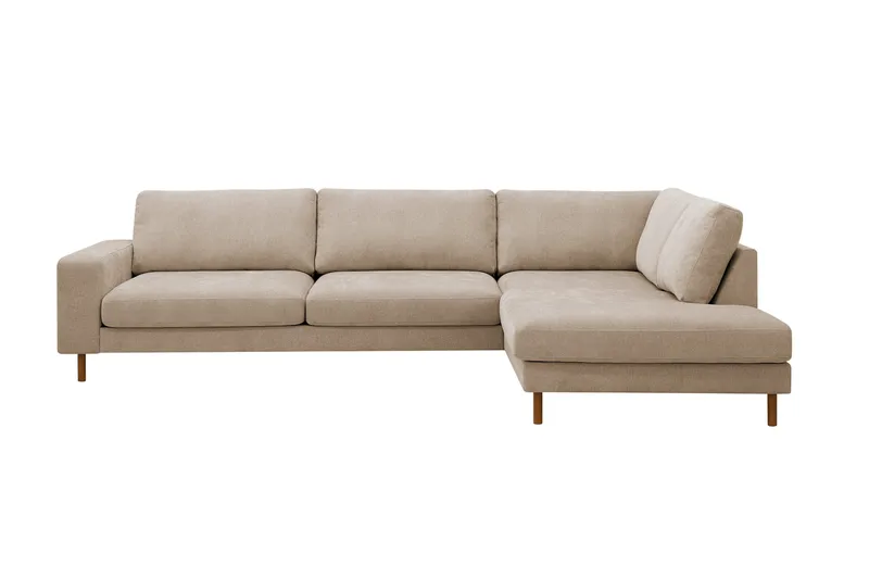 Scandi Djup 4-sits Soffa med Schäslong Höger i Tyg, Beige