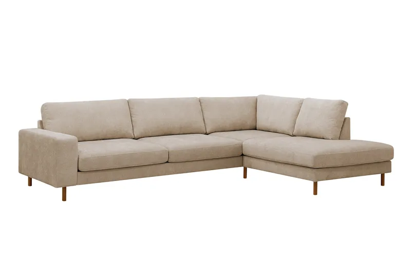 Scandi Djup 4-sits Soffa med Schäslong Höger i Tyg - Beige - Möbler - Vardagsrum - Soffor - Divansoffa & schäslong