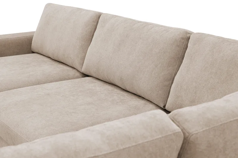 Scandi Djup 4-sits Soffa med Schäslong Höger i Tyg - Beige - Möbler - Vardagsrum - Soffor - Divansoffa & schäslong