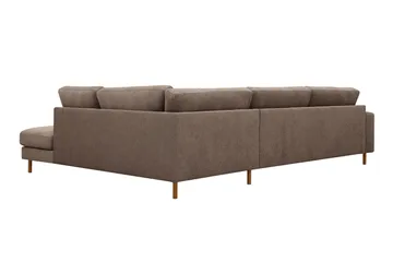 Scandi Djup 4-sits Soffa med Schäslong Höger i Tyg - Mörkbrun - Möbler - Vardagsrum - Soffor - Divansoffa & schäslong