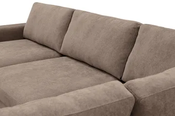 Scandi Djup 4-sits Soffa med Schäslong Höger i Tyg - Mörkbrun - Möbler - Vardagsrum - Soffor - Divansoffa & schäslong