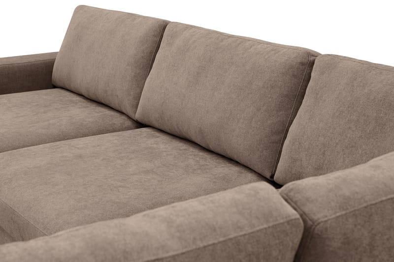 Scandi Djup 4-sits Soffa med Schäslong Höger i Tyg - Mörkbrun - Möbler - Vardagsrum - Soffor - Divansoffa & schäslong