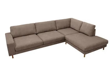 Scandi Djup 4-sits Soffa med Schäslong Höger i Tyg - Mörkbrun - Möbler - Vardagsrum - Soffor - Divansoffa & schäslong