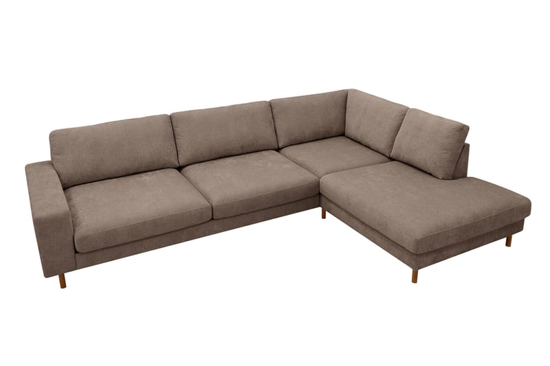 Scandi Djup 4-sits Soffa med Schäslong Höger i Tyg - Mörkbrun - Möbler - Vardagsrum - Soffor - Divansoffa & schäslong