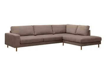 Scandi Djup 4-sits Soffa med Schäslong Höger i Tyg - Mörkbrun - Möbler - Vardagsrum - Soffor - Divansoffa & schäslong