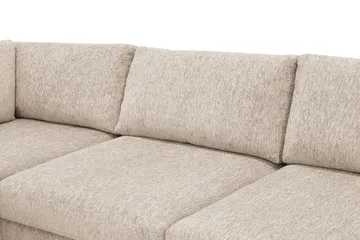 Scandi Djup 4-sits Soffa med Schäslong Vänster i Chenille - Beige - Möbler - Vardagsrum - Soffor - Divansoffa & schäslong