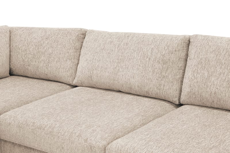 Scandi Djup 4-sits Soffa med Schäslong Vänster i Chenille - Beige - Möbler - Vardagsrum - Soffor - Divansoffa & schäslong