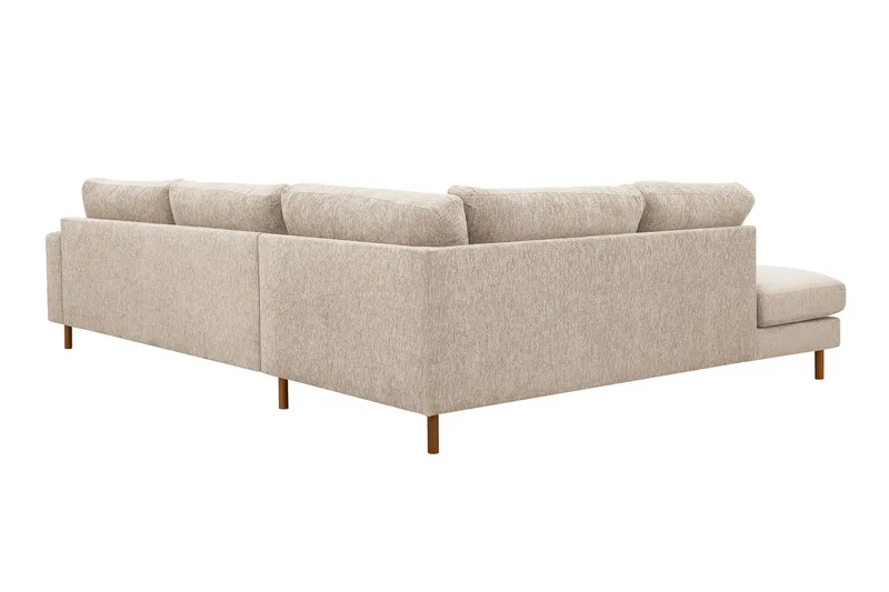 Scandi Djup 4-sits Soffa med Schäslong Vänster i Chenille - Beige - Möbler - Vardagsrum - Soffor - Divansoffa & schäslong