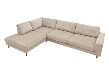 Scandi Djup 4-sits Soffa med Schäslong Vänster i Chenille - Beige - Möbler - Vardagsrum - Soffor - Divansoffa & schäslong