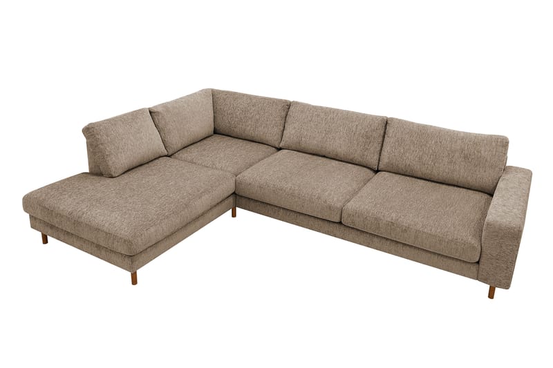 Scandi Djup 4-sits Soffa med Schäslong Vänster i Chenille - Brun - Möbler - Vardagsrum - Soffor - Divansoffa & schäslong