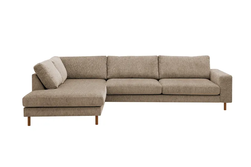 Scandi Djup 4-sits Soffa med Schäslong Vänster i Chenille, Brun